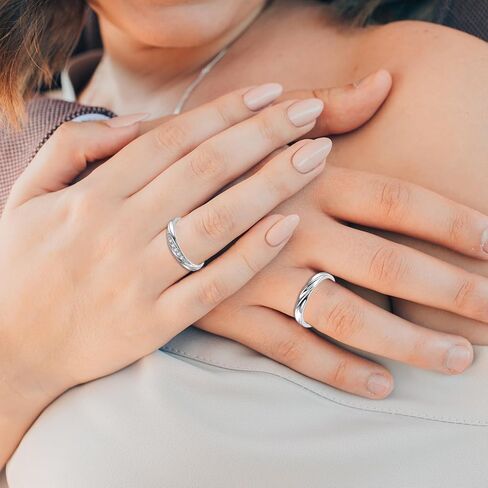 Vxddy Promise Rings for Couples Matching Couple Ring Cross Love River S925 Sterling Silver Adjustable Him and Her Engagement Marry Wedding Band Cute Gifts, Precious Metal, Cubic Zirconia in Kuwait