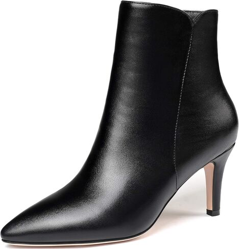YODEKS Women's Pointed Toe Ankle Boots 8.5CM High Heel Winter Booties Side Zipper Shoes in Saudi Arabia