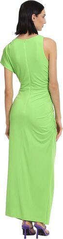 Donna Morgan Women's One Sleeve Ruched Matte Jersey Maxi with Side Slit Detail in Saudi Arabia