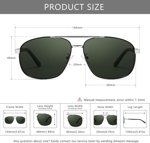 نظارات شمسية مربعة للرجال من SUNGAIT حماية من الأشعة فوق البنفسجية 400، ظلال طيار للرجال أثناء قيادة الصيد in Kuwait