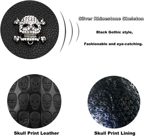 Skull Handbags Purse Women Satchel Crossbody Bag Goth Chain Shoulder Bag Small Tote Hobo Bags Flap Zip Phone Bag in Saudi Arabia