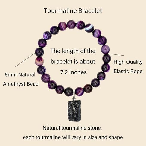 Natural Tourmaline Healing Bracelet Protection Energy Tourmaline Charm Bracelet Anxiety Relaxation Gifts for Women Girls in Saudi Arabia