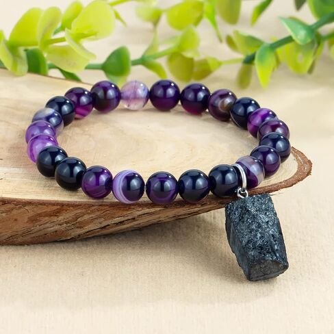 Natural Tourmaline Healing Bracelet Protection Energy Tourmaline Charm Bracelet Anxiety Relaxation Gifts for Women Girls in Saudi Arabia