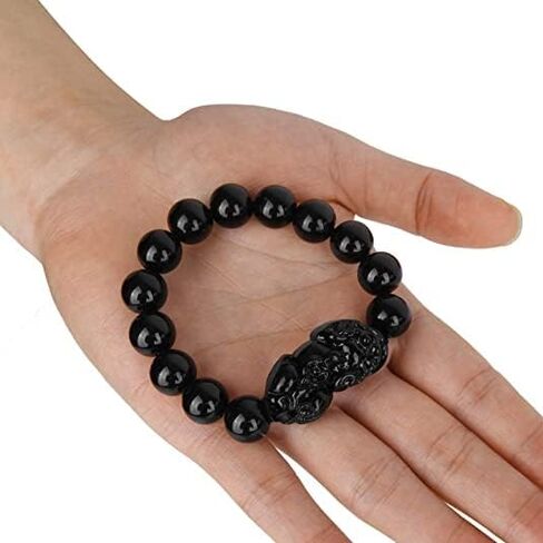 2 قطعة سوار Pi Xiu فنغ شوي الأسود سبج الثروة سوار للنساء الرجال مرونة قابلة للتعديل in Kuwait