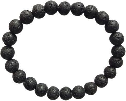 ROSTIVO Lava Rock Bracelets for Women and Men Natural Stone Beaded Stretch Bracelets 8mm, Lava Stone in Kuwait
