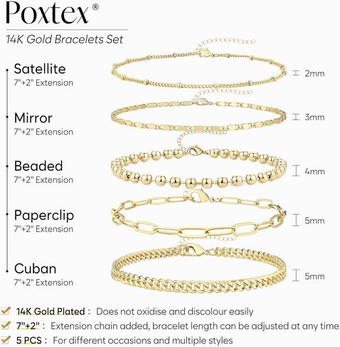 Gold Bracelets for Women,Dainty Bracelets Set for Women Trendy, Gold Bracelets Stack With Beaded, Cuban, Paperclip, Heart, Snake, Rope, Pearl, Cross, Hand Chain, Silver Jewelry Gifts for Women Christmas in Saudi Arabia