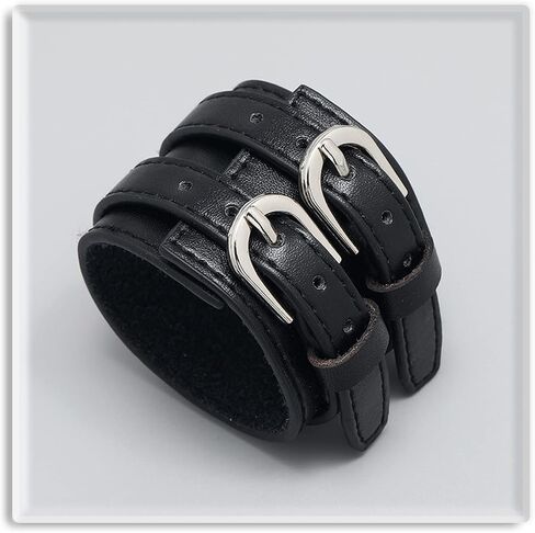 Xusamss Punk Jewelry Wristband Belt Buckle Bracelet Wide Leather Armband Cuff Bracelet in Saudi Arabia