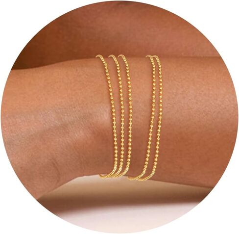 Gold Bracelets for Women,Dainty Bracelets Set for Women Trendy, Gold Bracelets Stack With Beaded, Cuban, Paperclip, Heart, Snake, Rope, Pearl, Cross, Hand Chain, Silver Jewelry Gifts for Women Christmas in Saudi Arabia
