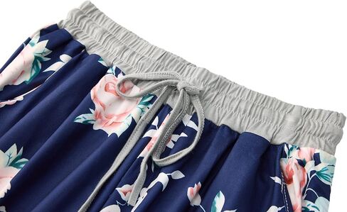 Women's Jogger Pants Drawstring Elastic Waist Lounge Pants Floral Print Yoga Boho Trousers in Kuwait
