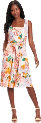 London Times Floral Summer Cute Knee Length, Wedding Guest Dresses for Women in Saudi Arabia