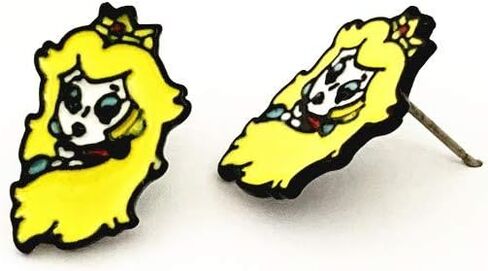 Wonderful Boutique TV Movies Show Anime Cartoon Supe Mario princes peach Stud earrings Gifts for woman girl, Metal, alloy in Kuwait