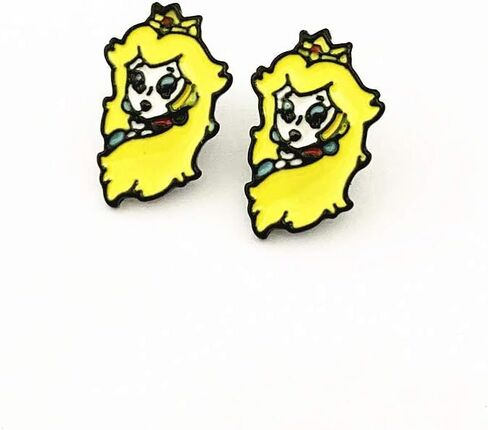 Wonderful Boutique TV Movies Show Anime Cartoon Supe Mario princes peach Stud earrings Gifts for woman girl, Metal, alloy in Kuwait