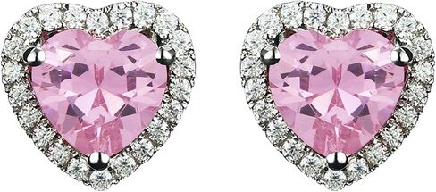Navachi 925 Sterling Silver 18k White Gold Plated 4.5ct Heart Ruby Sapphire Emarald Stud Earrings in Saudi Arabia