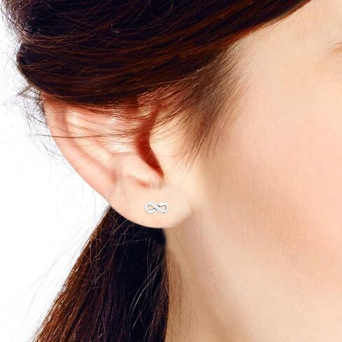 AeraVida Petite and Simply Infinity Friendship Symbol .925 Sterling Silver Stud Earrings in Saudi Arabia