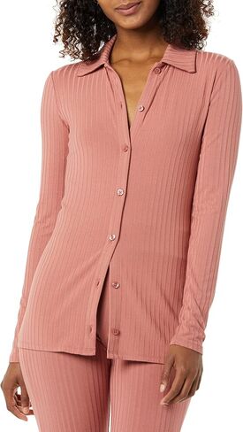 Amazon Essentials Women's Wide Rib Long Sleeve Button-up Collared Cardigan (Previously Daily Ritual) in Saudi Arabia