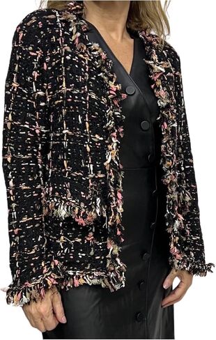 سترة صوفية محبوكة بنمط التويد للسيدات من CAPPUCCINI in Kuwait