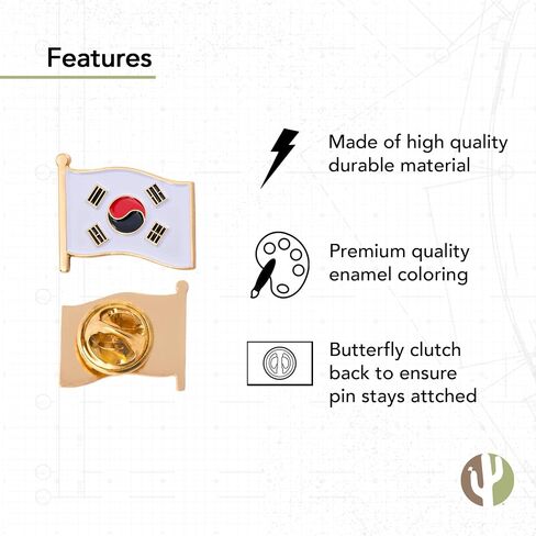South Korea Lapel Pin Country Flag Enamel Souvenir Made of Metal Hat Men Women Patriotic Korean (Waving Flag Lapel Pin) in Saudi Arabia