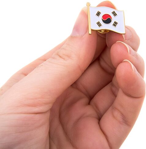 South Korea Lapel Pin Country Flag Enamel Souvenir Made of Metal Hat Men Women Patriotic Korean (Waving Flag Lapel Pin) in Saudi Arabia