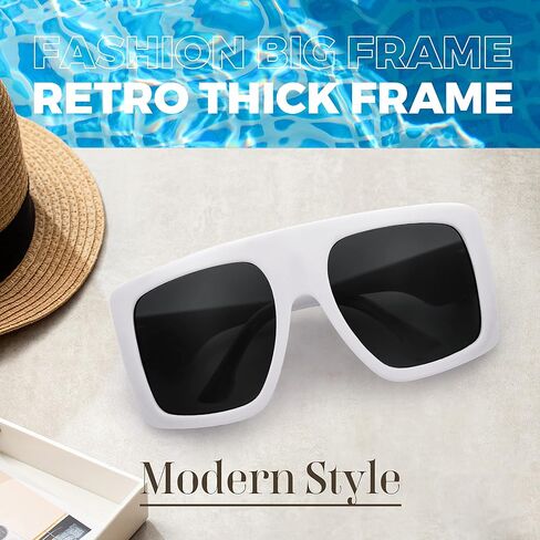 FEISEDY Large Square Baddie Oversized Women Sunglasses Shield Men Fashion Flat Top Wrap Baddie Shades B5040 in Saudi Arabia