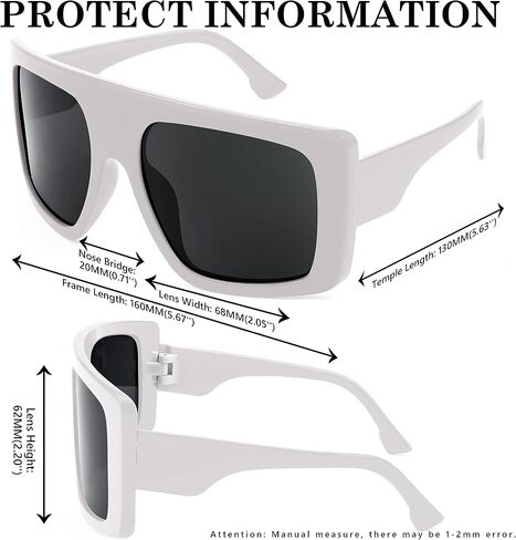 FEISEDY Large Square Baddie Oversized Women Sunglasses Shield Men Fashion Flat Top Wrap Baddie Shades B5040 in Saudi Arabia