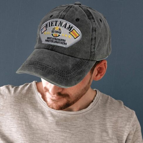 Vietnam Veteran Hat with Once Strangers Forever Brothers - Vintage Gray in Saudi Arabia
