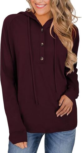 Dimur Hoodies for Women Long Sleeve Pullover Sweatshirts Lightweight Tunic Tops Fall Fashion 2023 in Kuwait