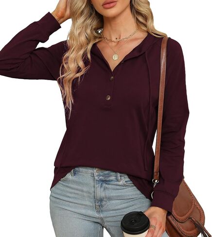 Dimur Hoodies for Women Long Sleeve Pullover Sweatshirts Lightweight Tunic Tops Fall Fashion 2023 in Kuwait