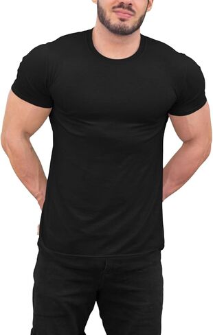 Men's Modern Fitted T-Shirt - Ultra Soft Premium Essential Short Sleeve Crewneck Blank Performance Tee in Saudi Arabia