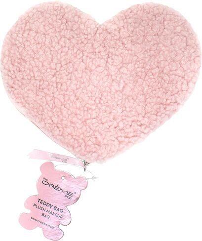 The Crème Shop Teddy Bag Plush Makeup Pouch | Makeup Bag for Travel | Toiletries Travel Bag | Cosmetic Bags for Women | Travel Essentials for Women (Faux Love) in Kuwait