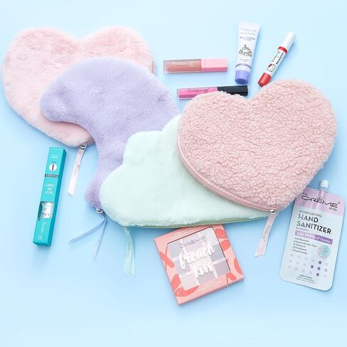 The Crème Shop Teddy Bag Plush Makeup Pouch | Makeup Bag for Travel | Toiletries Travel Bag | Cosmetic Bags for Women | Travel Essentials for Women (Faux Love) in Kuwait