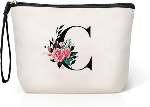 هدايا شخصية للنساء - حقيبة مكياج أولية، وحقائب مستحضرات تجميل مكتوب عليها حروف، وحقيبة أدوات الزينة، وهدايا عيد ميلاد للنساء، وهدايا للفتيات المراهقات (حرف أ) in Kuwait