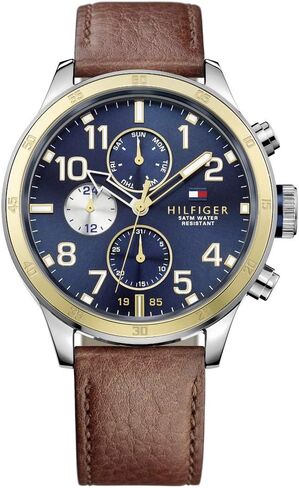 Tommy Hilfiger Men's 1791137 Cool Sport Two-Tone Stainless Steel Watch with Leather Band in Saudi Arabia