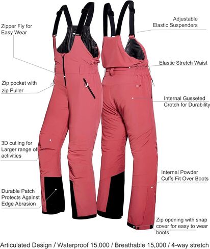 أفرول تزلج معزول للنساء من فيت سبيس مقاوم للماء 15,000 ملم سروال شتوي للتزلج على الجليد in Kuwait