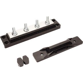 400 Amp Solid Copper Busbar 4 Stud (5/16" Stainless, Red) Common Bus, Terminal Block