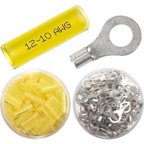 100 قطعة من موصلات حلقة الانكماش الحراري المنفصلة، ​​وصلات تجعيد الأسلاك الكهربائية (حلقة 5/16 بوصة، AWG 22-16) in Kuwait