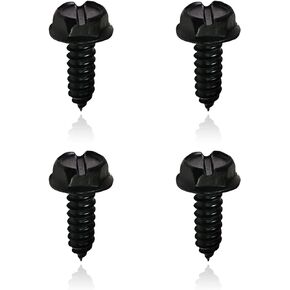 4 PCS Car License Plate Frame Stainless Steel Fixing Screws, Rust-Proof Dust-Proof American License Plate Screw Fasteners, Shock-Proof Self-Tapping Mounting Bolts, Universal for Cars (Black)