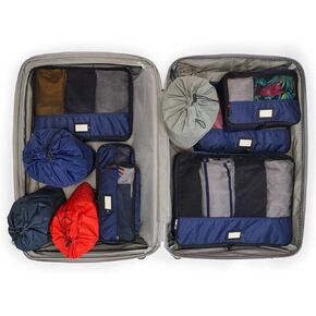 Zoomlite - 10 Piece Set Packing Cubes, suitcase organizers with shoe bags & laundry bags for travel. 6 small, medium & large compression travel packing cubes for carry-on, backpack & suitcase