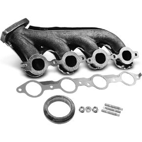 A-Premium Right Engine Exhaust Manifold Kit W/Gasket, Studs & Nuts [OHV 8Cyl 5.3 6.0L] Compatible with Chevrolet Colorado Trailblazer SSR & GMC Canyon Envoy & Buick Rainier & Hummer H3T & Isuzu & Saab
