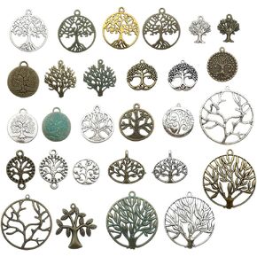 iloveDIYbeads 100g Craft Supplies Mixed Tree Leaves Pendants Beads Charms Pendants for Crafting, Jewelry Findings Making Accessory For DIY Necklace Bracelet (M091)