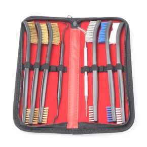 Small Wire Brush Set - Brass/ Stainless Steel/ Nylon Brushes for Cleaning Rust Removal, Dirt, Paint Scrubbing Wire Brush Set Double-Ended Cleaning Pick (8 Pieces)