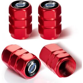 4Pcs Metal Tire Valve Stem Caps,for Volvo s60 s90 xc60 xc40 xc90 v60 v90 All Models Wheel Cap,Air Valve Caps Styling Accessories-vev_RD in Kuwait