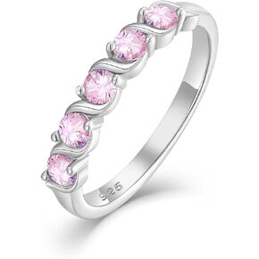 Infinity Twisted Rings for Women, Stackable Ring 3MM Round Birthstone Eternity Promise Rings for Jewelry Gifts