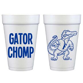 Officially Licensed University of Florida Logo/Gator Chomp Printed Foam Disposable Cups 16 oz - Insulated Coffee Cups 10 Pack - Cute Cup set for Graduation party, Tailgating, Football Party Favors