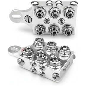 Vgate 20-Way Battery Terminal Connector, Multi-Size Hole Holder, 8AWG up to 4/0(XL) AWG Gauge, for Lithium or AGM Lead Acid Battery with Bolt Down Ends or Threaded Studs, M6 or 1/4"-20 in Kuwait