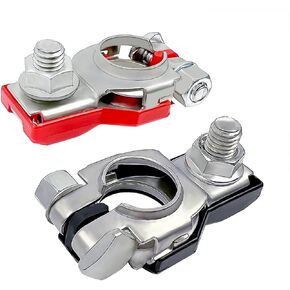 Battery Terminals, Battery Terminal Connector, Top Post Battery Cable Terminal Clamp Set, Positive and Negative 1 pair, Automotive Accessories Universal for Nissan 243407F000 243407F001