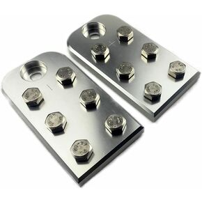 Pair of 6-point flat lug battery terminals for 3/8 studs
