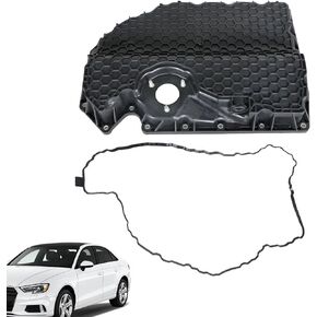 Lower Engine Oil Pan Plastic with Drain Plug Replacement for 2015 2016 2017 2018 2019 Golf GTI A3 S3 06K103600D 06K103600R 06K103600AE