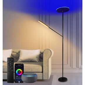 Corner Floor Lamp & Reading lamp RGB Color Changing Dimmable Tall Lamps Modern LED Lights with Smart APP & Remote Control for Bedroom, Living Room, Gaming Room Office