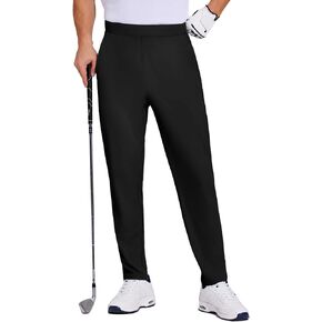 PINSPARK Men's Golf Pants UPF50+ Stretch Lightweight Quick Dry Pants Elastic Waist Pants with Zipper Back Pocket Joggers