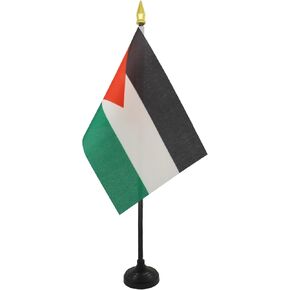 علم طاولة الأردن من AZ FLAG مقاس 4 بوصة × 6 بوصة - علم مكتب أردني 15 × 10 سم - قمة رمح ذهبية